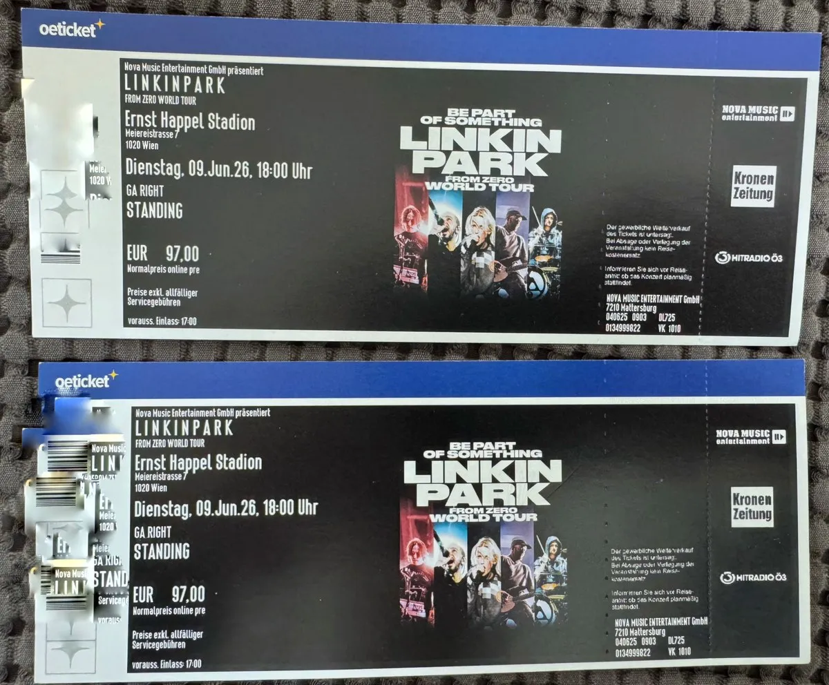 2 Karten Linkin Park, € 300,- (4210 Gallneukirchen) - willhaben