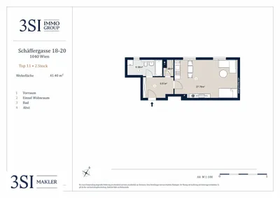 1-Zimmer-Wohnung kaufen in Wien – 41,4 m², € 329.000 – Bild 8 von 8