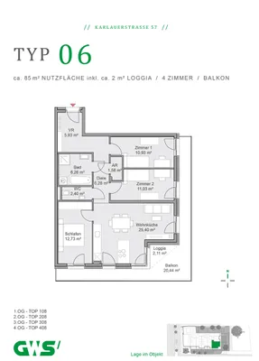 4-Zimmer-Wohnung mieten in Graz – 83,29 m², € 1.120 – Bild 5 von 5