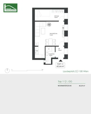 2-Zimmer-Wohnung kaufen in Wien – 42,64 m², € 209.000 – Bild 3 von 3