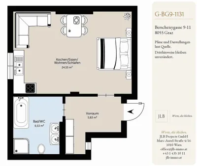 1-Zimmer-Wohnung mieten in Graz – 36,46 m², € 564 – Bild 8 von 9