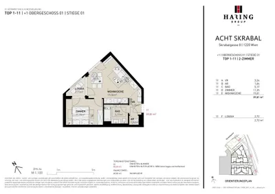 2-Zimmer-Wohnung kaufen in Wien – 39,77 m², € 249.500 – Bild 5 von 5