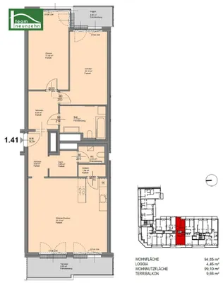 3-Zimmer-Wohnung mieten in Sankt Pölten – 94,65 m², € 1.399 – Bild 31 von 31