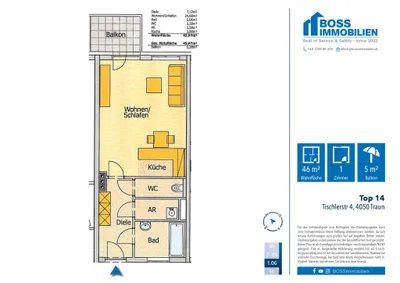 1-Zimmer-Wohnung mieten in Linz Land – 46,35 m², € 679 – Bild 10 von 10