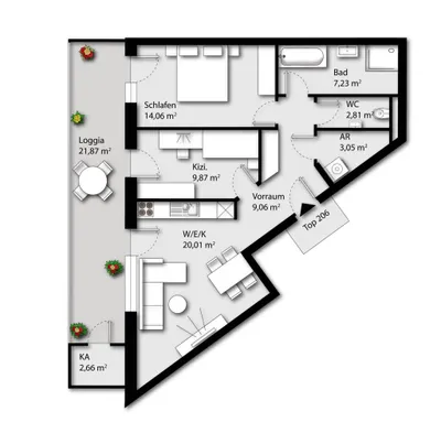 3-Zimmer-Wohnung kaufen in Wels-Land – 66,09 m², € 306.000 – Bild 9 von 9