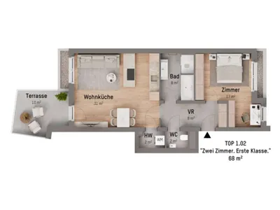 2-Zimmer-Wohnung kaufen in Wien – 67,63 m², € 449.900 – Bild 7 von 9