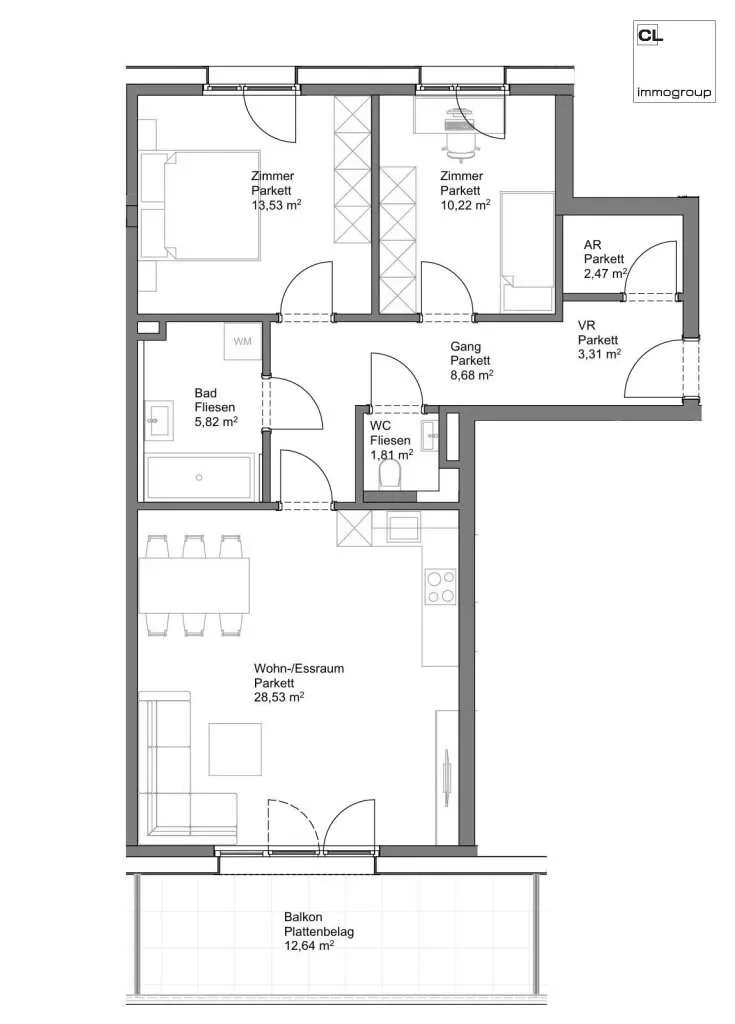 Ideal für Singles oder Paare: Moderne 3-Zimmer-Wohnung im Neubau mit Balkon - Visning 3