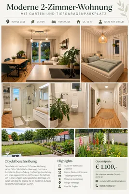2-Zimmer-Wohnung mieten in Villach – 50 m², € 1.100 – Bild 2 von 7
