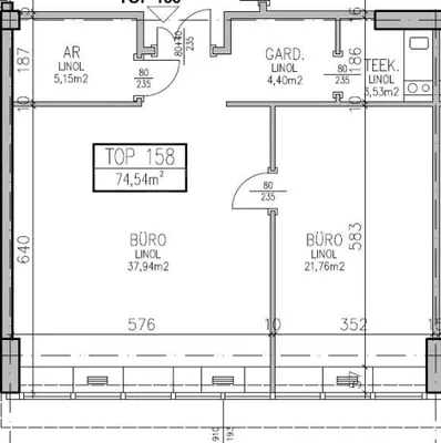 2-Zimmer-Gewerbeimmobilie mieten in Mödling – 75 m², € 972 – Bild 6 von 6