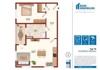 2-Zimmer-Wohnung kaufen in Linz Land – 57,87 m², € 294.000 – Bild 17 von 17