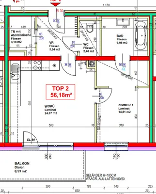 2-Zimmer-Wohnung mieten in Lilienfeld – 56,18 m², € 592 – Bild 2 von 4
