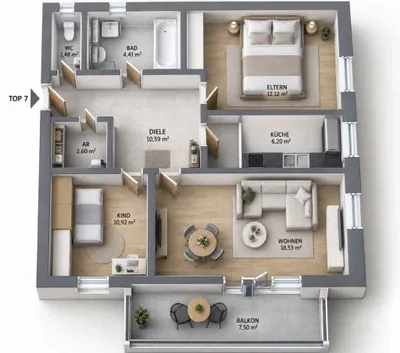 3-Zimmer-Wohnung kaufen in Salzburg-Umgebung – 67 m², € 349.000 – Bild 5 von 5