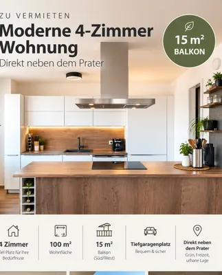4-Zimmer-Wohnung mieten in Wien – 100 m², € 2.574