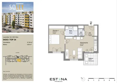 2-Zimmer-Wohnung kaufen in Wien – 47,43 m², € 364.000 – Bild 18 von 19