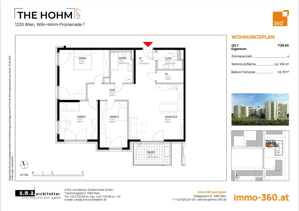 Südseitige 4-Zimmer-Wohnung mit Balkon – pohled 3