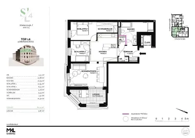 3-Zimmer-Wohnung kaufen in Linz – 80,74 m², € 603.000 – Bild 5 von 5