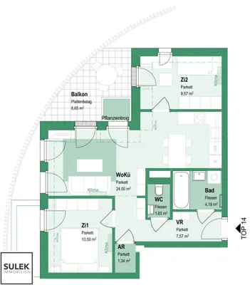 3-Zimmer-Wohnung mieten in Wien – 55,82 m², € 1.499 – Bild 19 von 20