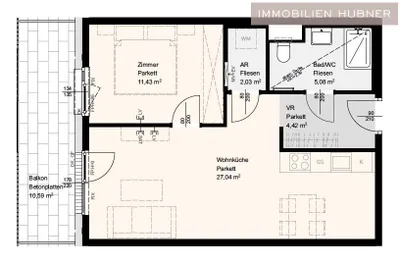 2-Zimmer-Wohnung mieten in Korneuburg – 50 m², € 848 – Bild 11 von 11