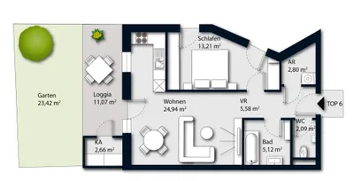 2-Zimmer-Wohnung kaufen in Wels-Land – 53,24 m², € 259.000 – Bild 9 von 9