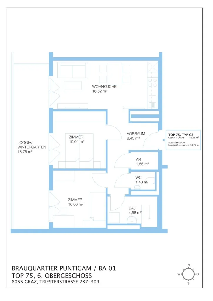 Top Vermietete Vorsorgewohnung in Graz: 52,68 m² mit Garage! - View 2