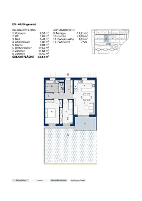 3-Zimmer-Wohnung mieten in Melk – 73,53 m², € 873 – Bild 2 von 2