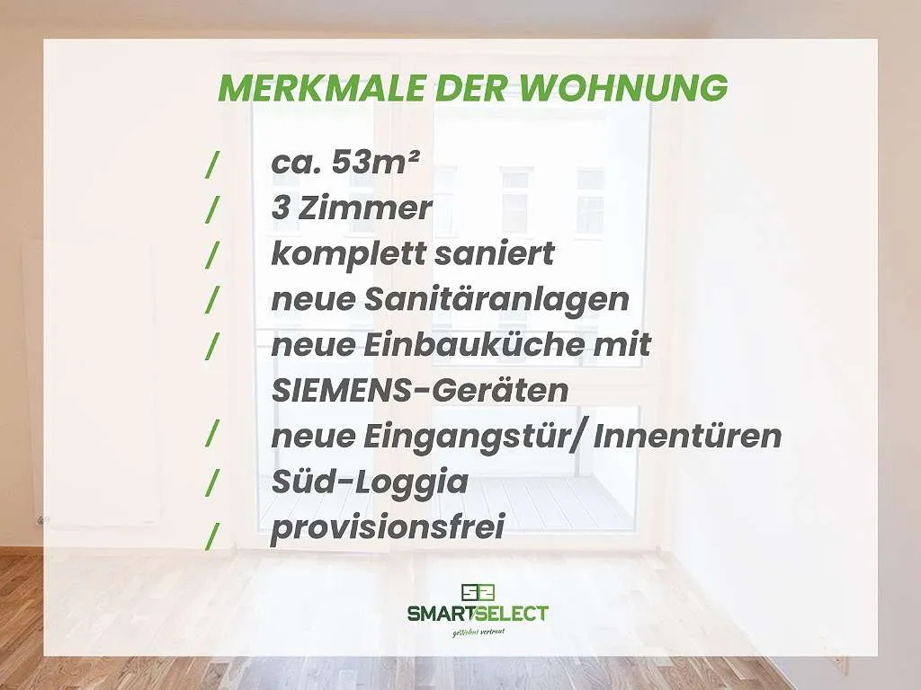 Entzückende und komplett sanierte 3 Zimmer EIGENTUMSwohnung mit Loggia in 1210 Wien - perfekte Anbindung (Nähe KH Nord)! Provisionsfrei zu verkaufen! - Ansicht 2