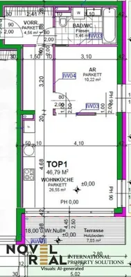 2-Zimmer-Wohnung mieten in Wien – 46,79 m², € 1.250 – Bild 17 von 17