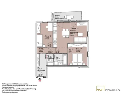 3-Zimmer-Wohnung kaufen in Wien – 61,02 m², € 450.000 – Bild 13 von 13
