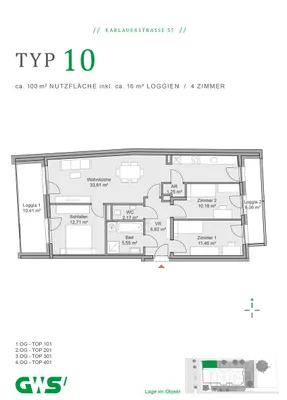 4-Zimmer-Wohnung mieten in Graz – 83,13 m², € 1.119 – Bild 5 von 5