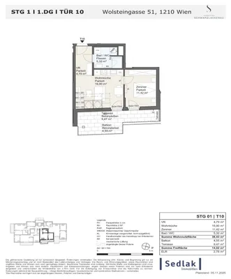 2-Zimmer-Wohnung kaufen in Wien – 38,43 m², € 255.000 – Bild 3 von 7