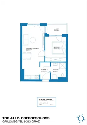 2-Zimmer-Wohnung mieten in Graz – 45,34 m², € 649 – Bild 9 von 9