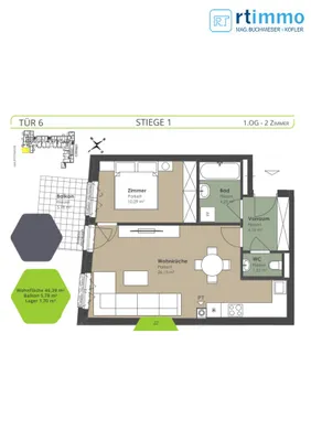 Wohnung kaufen in Tulln – 46,39 m², € 198.000 – Bild 9 von 9