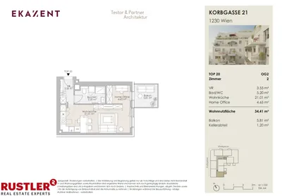 1-Zimmer-Wohnung kaufen in Wien – 34,41 m², € 209.000 – Bild 6 von 12