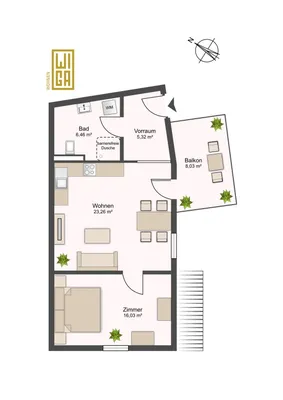 2-Zimmer-Wohnung mieten in Graz-Umgebung – 51,07 m², € 481 – Bild 2 von 7