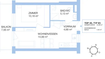 2-Zimmer-Wohnung mieten in Graz – 35,5 m², € 625 – Bild 11 von 11