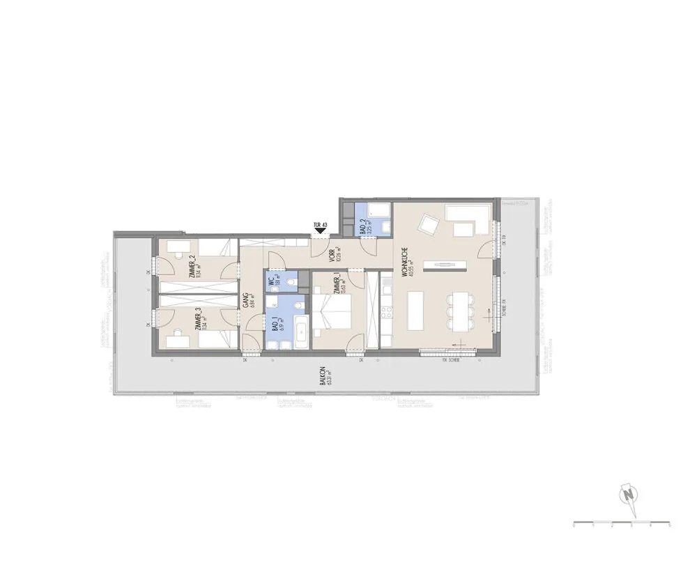 Hof am Park - 4-Zimmer-Wohnung mit großem Balkon und Morgen- & Abendsonne - Ansicht 2