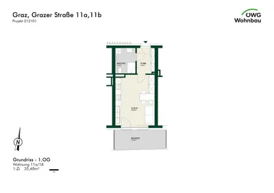 1-Zimmer-Wohnung kaufen in Graz – 35,4 m², € 210.440 – Bild 6 von 6