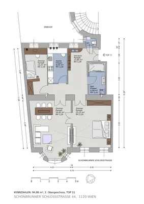 3-Zimmer-Wohnung mieten in Wien – 94,86 m², € 1.495 – Bild 14 von 15