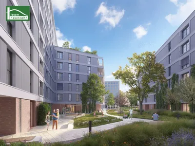 ERSTBEZUG im Village im Dritten: 2-Zimmer-Wohnung inkl. Freifläche mit urbanem Flair & Parknähe