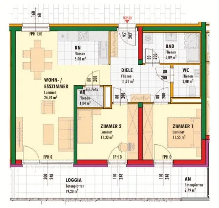 Wohnung im 1. OG mit Loggia - Ansicht 2