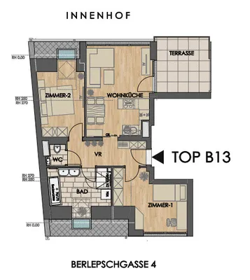 Entzückende 3-Zimmer-Dachgeschoßwohnung mit Terrasse & Klima - zu mieten 1100 Wien Oberlaa