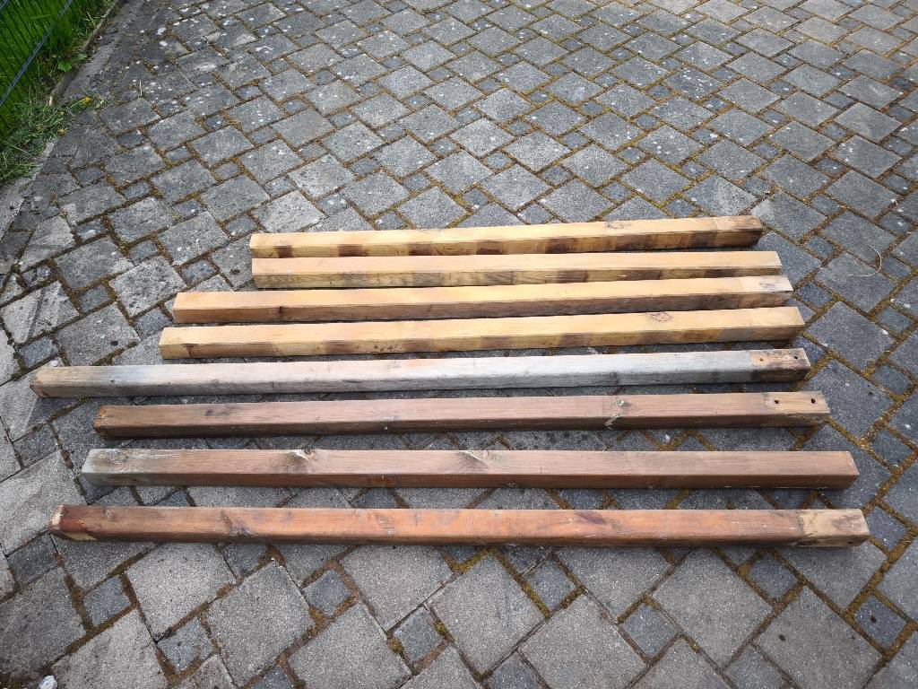 Kantholz druckimprägniert 7 cm x 7 cm diverse Längen, gesamt 8 Stück
