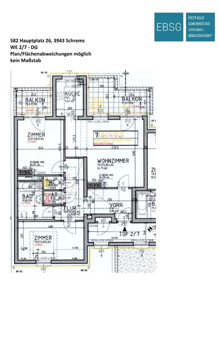 Wohnung – Schrems, Katastralgemeinde Schrems - Ansicht 2