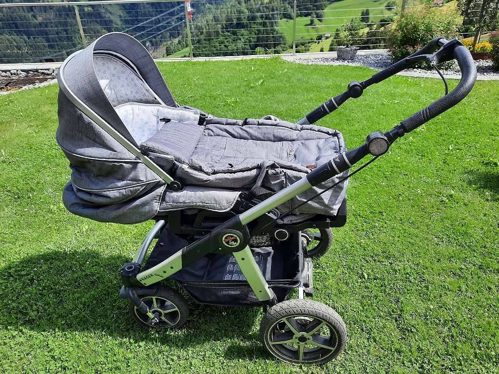Kinderwagen Hartan Racer GTS mit Handbremse und Babyschale Cybex,  400,-  (6473 Wenns) - willhaben