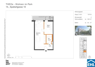 2-Zimmer-Wohnung mieten in Wien – 46 m², € 979 – Bild 12 von 12
