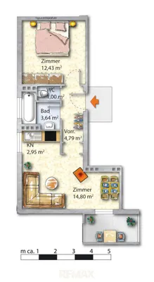 2-Zimmer-Wohnung mieten in Wien – 39,61 m², € 750 – Bild 8 von 8