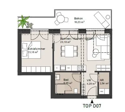 2-Zimmer-Wohnung kaufen in Salzburg Stadt – 48,7 m², € 482.130 – Bild 2 von 4