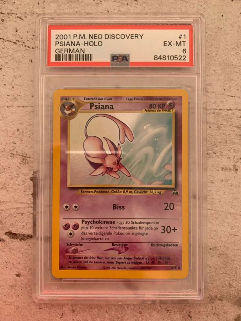 High quality PSA 8 Espeon Psiana German Holo neo discovery