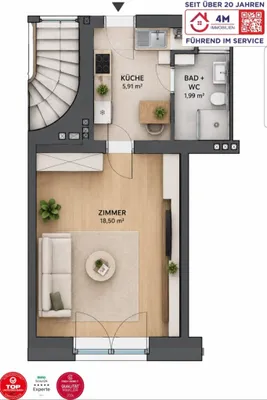 1-Zimmer-Wohnung kaufen in Wien – 26 m², € 115.000 – Bild 10 von 10