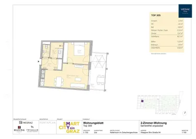 2-Zimmer-Wohnung mieten in Graz – 47 m², € 699 – Bild 8 von 8